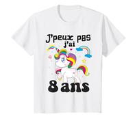 Enfant 8 Ans Fille - J’Peux Pas J’ai 8ans Licorne Fillette 8 ans T-Shirt
