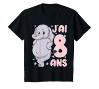Enfant 8ème Anniversaire Fille Enfant éléphant J'Ai 8 Ans T-Shirt