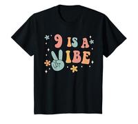 Enfant 9 is A Vibe Girls 9e Anniversaire fête d'anniversaire bohème Hippie T-Shirt