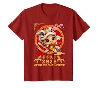Enfant Année du Cheval 2026 Nouvel an Lunaire Chinois 2026 garçons Enfants T-Shirt