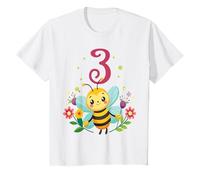 Enfant anniversaire 3 filles abeille bourdon trois 3 ans T-Shirt