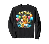 Enfant Anniversaire 5 Ans Garçon Fille Cheval Équitation Sweatshirt