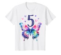 Enfant Anniversaire 5 Filles Papillon cinquième 5 Ans T-Shirt