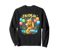 Enfant Anniversaire 6 Ans Garçon Fille Cheval Équitation Sweatshirt