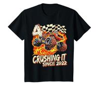 Enfant Anniversaire Monster Truck Boy 4 Ans Crushing It Since 2022 T-Shirt