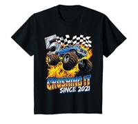 Enfant Anniversaire Monster Truck Boys 5 Crushing It Since 2021 T-Shirt