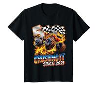 Enfant Anniversaire Monster Truck Boys 5 Crushing It Since 2021 T-Shirt