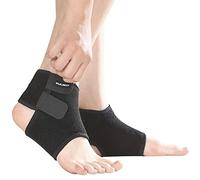 Enfant Attelle Cheville, Chevillères de Compression en Néoprène Respirant, Soutien de Cheville Garçons Filles, Chevillières à Sangle pour Sports Danse Basketball Football Patin, Noir S