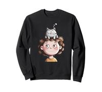 Enfant avec un ami chat sur la tête Sweatshirt