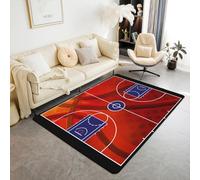 Enfant Basketball Tapis Salon 150x200,Tapis de Sport pour Garçon pour Salle de Jeux Décor de Chambre,Jeu de Balle Américain Tapis,Amateurs de Basket Ball Décor Tapis Antidérapant Décor Tapis D'Appoint