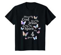 Enfant Béni par Dieu Aimé par Jésus pour Ses 4 Ans et Son 4e Anniversaire T-Shirt