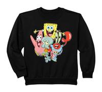 Enfant Bob l'éponge pour Enfants Patrick Crab Squidward Group Cartoon Retro Sweatshirt