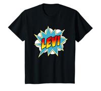 Enfant Boys Levi Name Bande dessinée personnalisée Super-héros T-Shirt