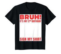 Enfant Bruh It's My 2nd Birthday Sign My Shirt | 2 ans Fun T-Shirt