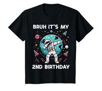 Enfant Bruh My 2nd Birthday Astronaute Dab 2 Bday Boys Toddler Kids T-Shirt