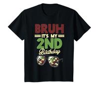 Enfant Bruh My 2nd Birthday Camo Lunettes de Soleil 2 Bday garçons Filles Enfants T-Shirt