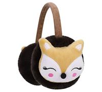 Enfant Cache Oreille Renard Mignon Cache-Oreilles en Peluche Chaud Hiver Chauffe-oreille Coupe-vent Cartoon 3D Protège-oreilles Réglable Earmuffs Anti-froid pour Fille Garçon (Café)