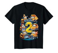 Enfant Cadeau 2 Ans Garçon Engins de Chantier Camion Pelleteuse T-Shirt