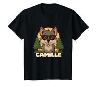 Enfant Camille - Design Loup avec Prénom pour Garçons T-Shirt