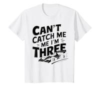 Enfant Cant Catch Me I'm Three 3 YR Old Boy 3ème Anniversaire Voiture de Course T-Shirt