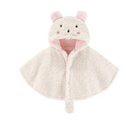 Enfant Cape à Capuche Chaude Mignon Pélerine à Capuchon Épais Hiver Automne Châle en Laine Coupe-Vent Manteau Tout-Petits Douce Poncho en Plein Air pour Bébés Filles Garçons 0-3 Ans