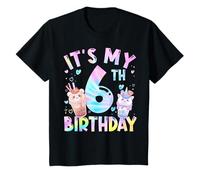 Enfant C'est Mon 6e Anniversaire Bubble Boba Tea Party, Fille de 6 Ans T-Shirt