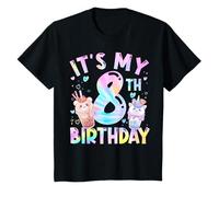 Enfant C'est mon 8e anniversaire Bubble Boba Tea Party, fille de 8 ans T-Shirt