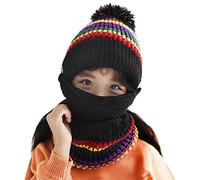 Enfant Chapeaut hiver 3Pcs Couvre Visage Tour de Cou et Chapeau en laine Ensemble de Snood pour bébé fille garçon Casquette Noël Bonnet Chaud pour Enfants Chapeau Hiver Cadeau Nouveau né