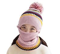 Enfant Chapeaut hiver 3Pcs Couvre Visage Tour de Cou et Chapeau en laine Ensemble de Snood pour bébé fille garçon Casquette Noël Bonnet Chaud pour Enfants Chapeau Hiver Cadeau Nouveau né