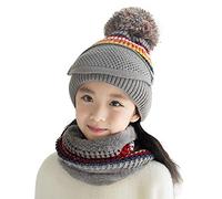Enfant Chapeaut hiver 3Pcs Couvre Visage Tour de Cou et Chapeau en laine Ensemble de Snood pour bébé fille garçon Casquette Noël Bonnet Chaud pour Enfants Chapeau Hiver Cadeau Nouveau né