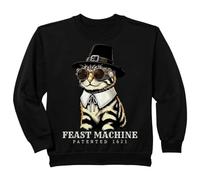 Enfant Chat Vintage Rétro Cool Turquie Jour Dîner Automne Automne Récolte Sweatshirt