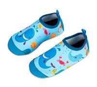 Enfant Chaussures Aquatiques Fille Garçon Chaussons de Plongée Chaussettes Séchage Rapide Antidérapant Pieds Nus d'eau pour Sports Nautiques Piscine et Plage Natation Surf Voile Mer(bleu,24/25 EU)