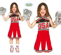 GUIRCA 82792 Déguisement de pom-pom girl avec robe pour enfant de 10-12 ans Rouge