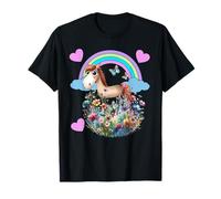 Enfant Cheval Adolescent Fille Fleur Arc-en-ciel T-Shirt