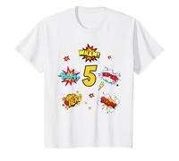 Enfant Cinquième Anniversaire 5 Ans garçon Super héros 5e Anniversaire T-Shirt