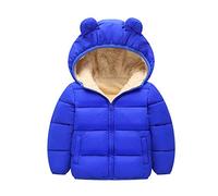 Enfant Combinaison De Ski avec Veste Duvet rembourré Habit Neige Infantile vêtements d Hiver à Capuche Oreilles Ours Manteau extérieur Grande Taille Garçons(Bleu,2-3 Years)