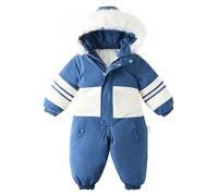 Enfant Combinaison de Ski une Pièces, Hiver Ensemble avec Neige Bavoir Pantalon et combinaison boueuse amovible Ensembles de Neige pour Alpinisme Ski Veste Manches Longues à Capuche Coupe-vent