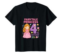 Enfant Conte de fées Princesse Quatrième Anniversaire Magique T-Shirt