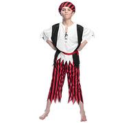Enfant Costume Pirate Jack | Ensemble 4 pièces, déguisement pour enfants, carnaval et soirée à thème, corsaire des mers