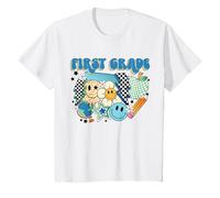 Enfant Crayon rétro Happy Face Flower Globe Star Kids T-Shirt