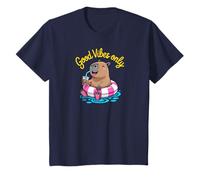 Enfant Cute Capybara Pool Float Beach Summer Rainbow Boba Tea T-Shirt