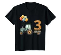 Enfant Cute Tractor Balloons 3rd Birthday 3 Year Old Toddler T-Shirt