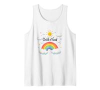 Enfant de Dieu chrétien pour Enfants Arc-en-Ciel Soleil Nuages Débardeur, Homme, Blanc, XXL