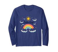 Enfant de Dieu chrétien pour Enfants Arc-en-Ciel Soleil Nuages Manche Longue, Unisexe pour Adultes, Bleu Marine, S