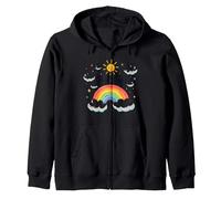 Enfant de Dieu chrétien pour Enfants Arc-en-Ciel Soleil Nuages Sweat à Capuche, Unisexe pour Adultes, Noir, XXL