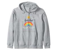 Enfant de Dieu chrétien pour Enfants Arc-en-Ciel Soleil Nuages Sweat à Capuche, Unisexe pour Adultes, Gris Chiné, M