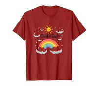 Enfant de Dieu chrétien pour Enfants Arc-en-Ciel Soleil Nuages T-Shirt, Homme, Canneberge, S