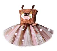 Enfant Déguisement Animal Bébé Fille Costume Halloween Vache/Tigre/Zèbre/Léopard/Girafe Cosplay Robe Tutu sans Manches Carnaval Cosplay Tenue de fête Soirée
