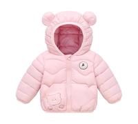 Enfant Doudoune à Capuche Manteau Legere Garçons, Veste Court Motifs Mignons Couleur Unie Blouson Matelassé Rembourré Chaude Zipper AVCE Poches 2-7 Ans
