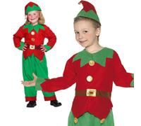 Enfant Elfe Costume Garçons Filles Déguisement Noël Père Helper Âge 4-12